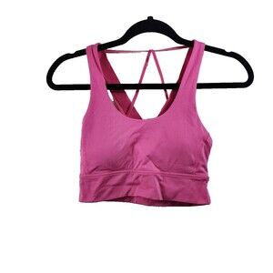 Balance Athletica Womens S Pink Padded Strappy Back Sports Bra
